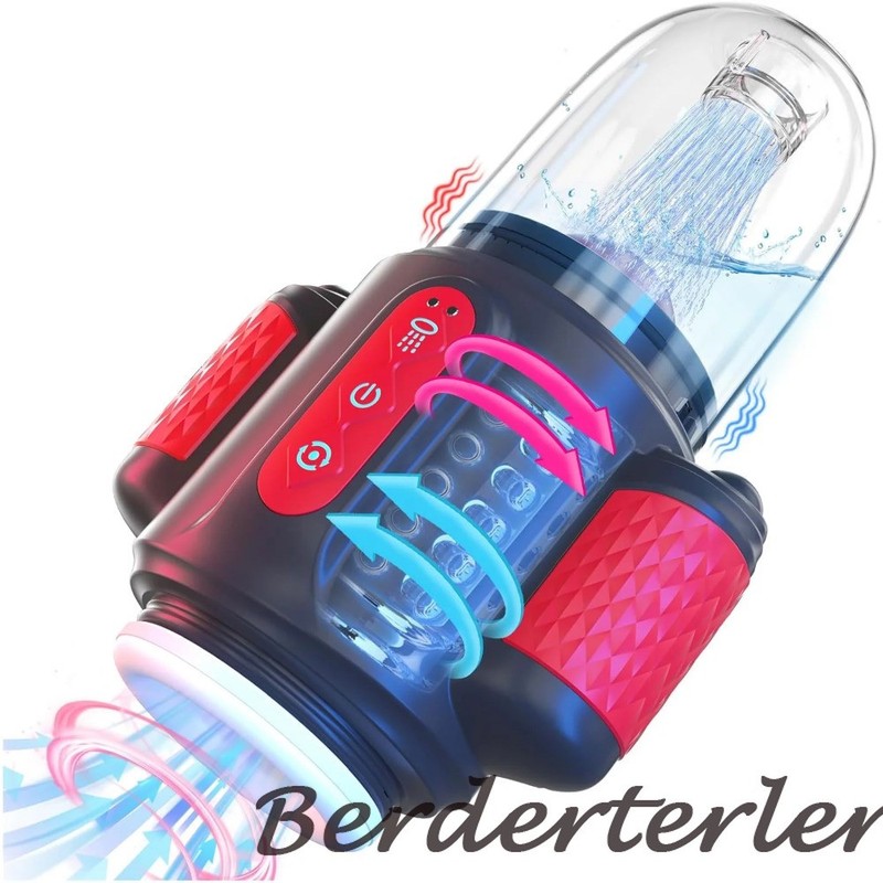 7 in 1 Automatic Water-Spray Rotating Vibrating Blowjob Penis Stroker Trainer