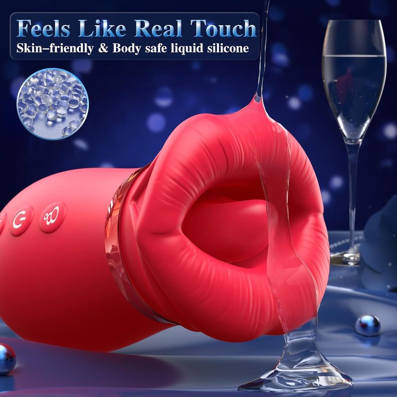 Vibrator Adult Sex Toys for Women - 4IN1 Mouth Sucking Vibrator Rose Sex Toy gallery