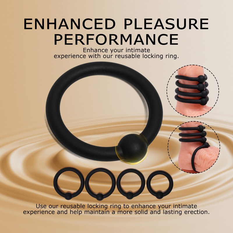 4-Set Silicone Glans Cock Ring Penis Head Orgasm Pressure Point Prolong Sex gallery