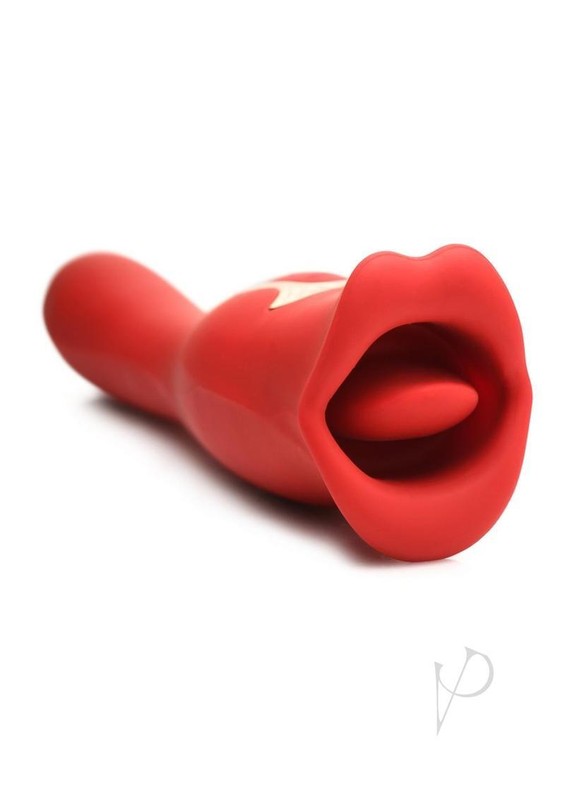Lickgasm Kiss & Tell Pro Dual-Ended Kissing Rechargeable Silicone Vibrator - Red gallery