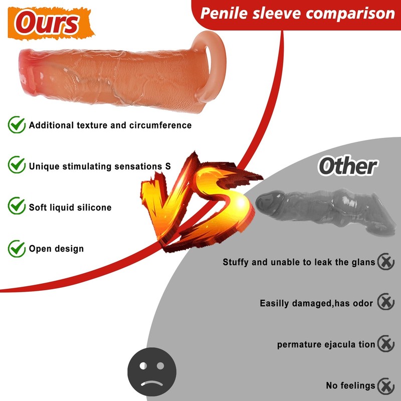 Penis Sleeve Girth Extension Extender Sheath Cock Girth Male Enlarger Enhancer gallery