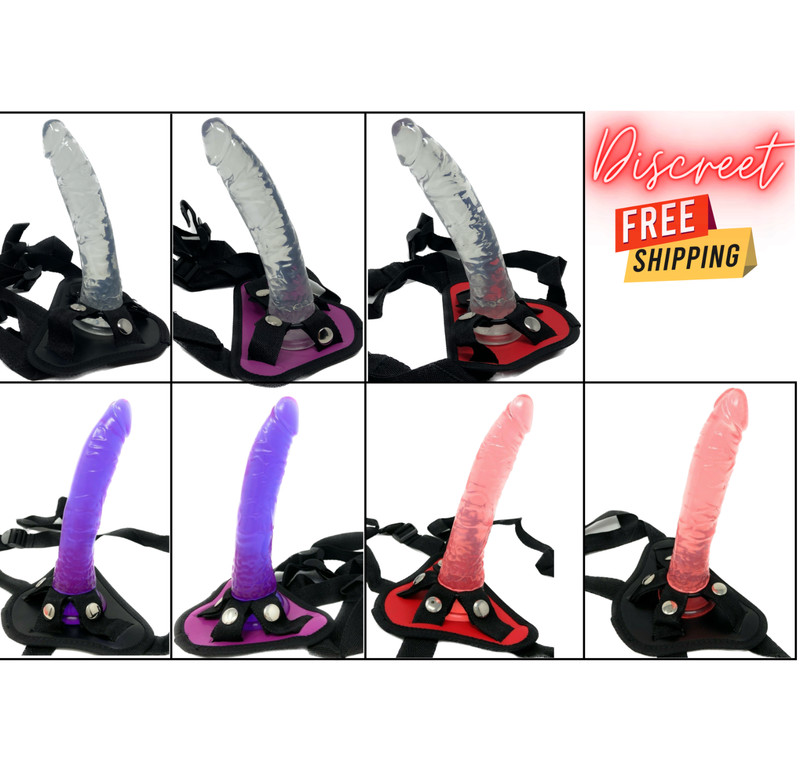 Strap-On-G-Spot-Suction-Cup-Harness-Dildo-Clitoral-Anal-Lesbian-Sex-Toy-Pegging gallery