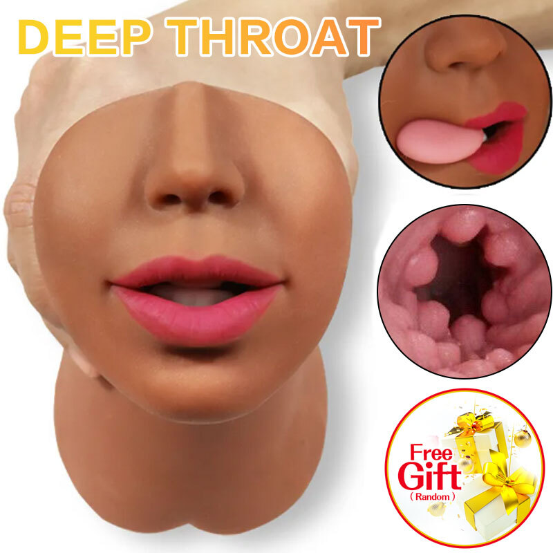 DEEP THROAT Male Masturbator-Realistic Mouth Oral Pussy Blowjob Stroker-Sex-Toys