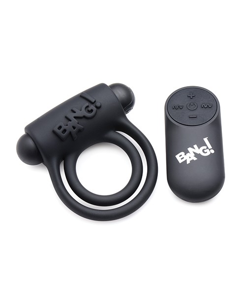 Bang! Vibrating Cock Ring & Bullet w/Remote Control - Black gallery