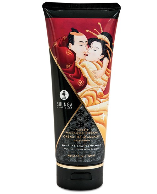 Adult Toy Shunga Kissable Massage Cream Flavored Strawberry Flavor 7 Oz