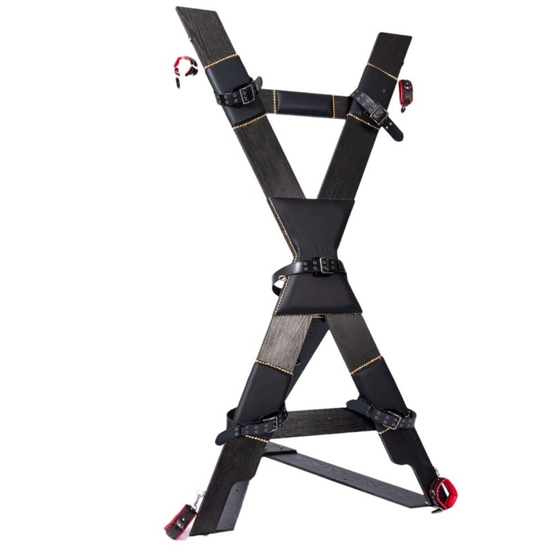X Rack BDSM Bondage Cross w/Restraint Bed-Dungeon Furniture Handcuffs Sex Toys