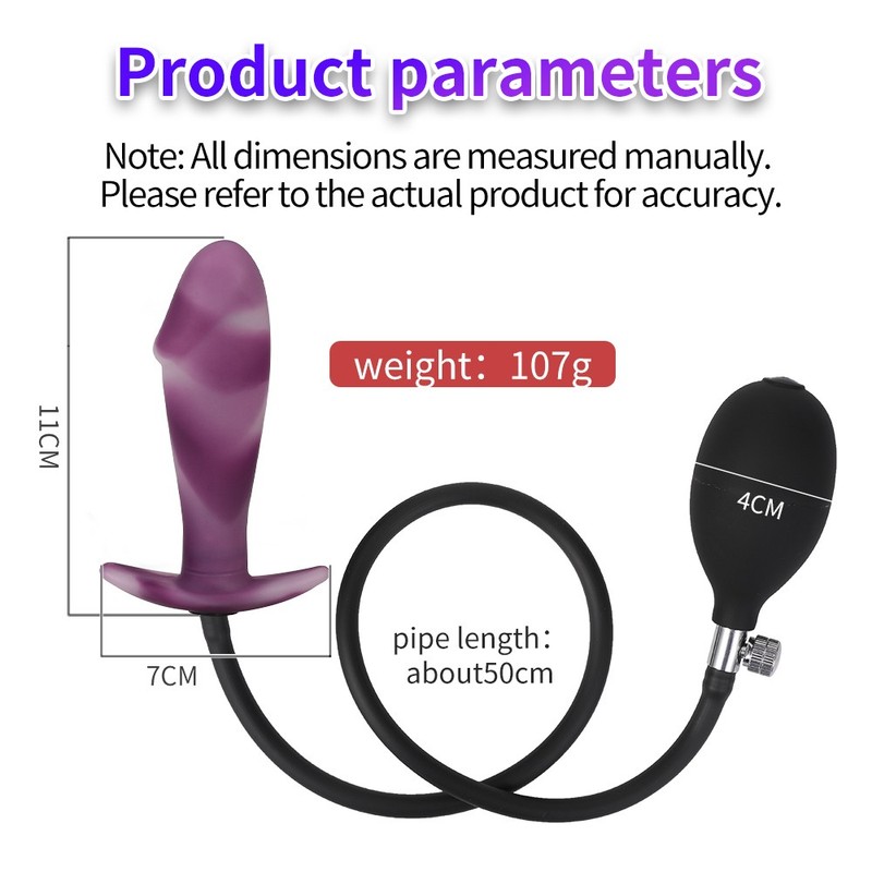 Big Inflatable Penis Dildo Cock Pump Expandable Anal Butt Plug Sex Toy-Men-Women gallery