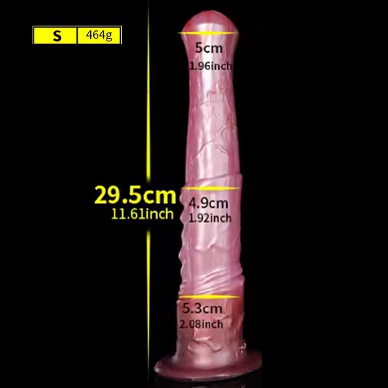 Extra Long Fantasy Silicone Dildo Muscle Texture Suction Cup Base Huge Sex Toy