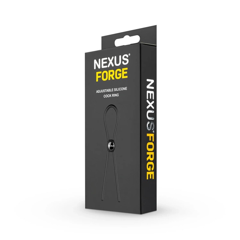 Nexus Forge Adjustable Toggle Slim Silicone Lasso Cockring &lsquo;Barely There&rsquo;- Black