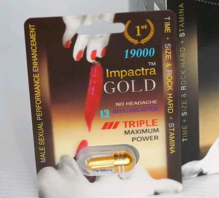 (2 Packs) Impactra Gold 19000 Super Male Enhancer Capsule Pills + $10 Bonus!