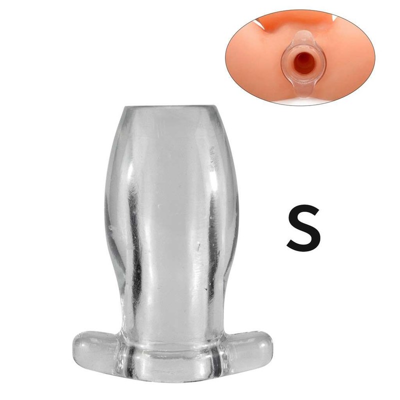 Anal Sex Spreader Clear Hollow Silicone Butt Plug Comfort Deep Access Tunnel
