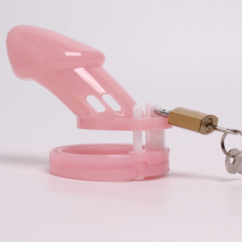 Plastic Chastity Cock Cage Lockable Device Man Penis Bondage Flirtation Sex Toys gallery