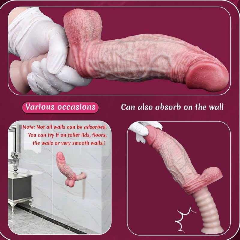 11" Women's Long Handle Dildo G-spot Fake Penis Cock Vagina Massage Thick Dong gallery
