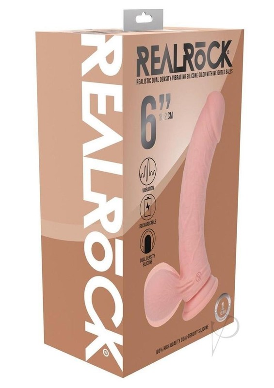 RealRock Rechargeable Silicone Dual Layered Vibrating Curved Dildo with