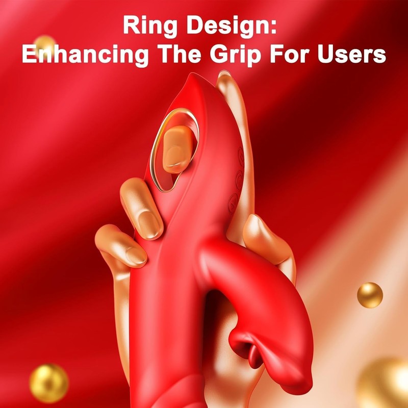 Waterproof G Spot Vibrator with 5 Thrusting Modes and 10 Vibrating Functions Red gallery