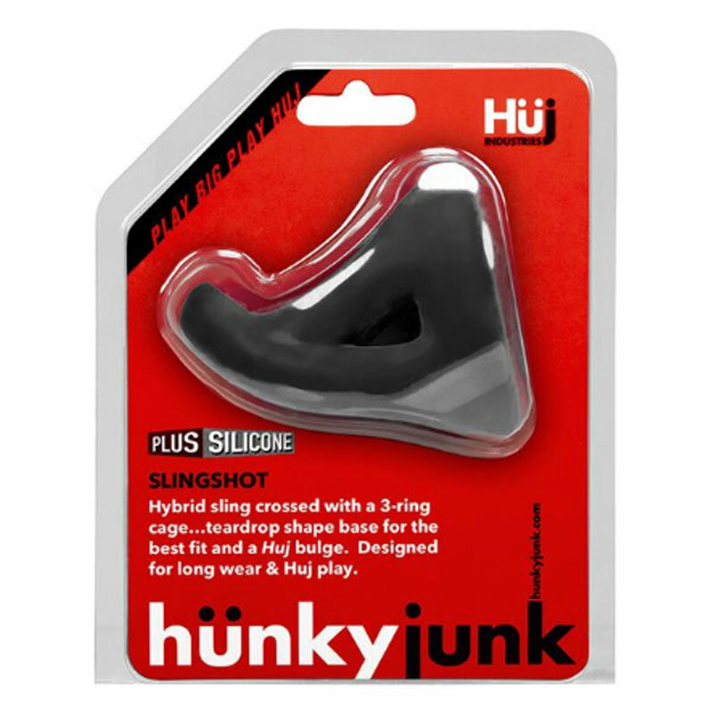 Hunkyjunk Grey SLINGSHOT 3 ring Teardrop Cock Cage male-enhancement Sex Toy