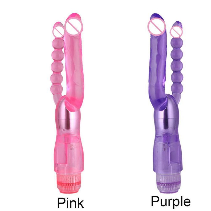 Juguete Sexual Double Consolador Anal Estimulador Masaje Vibrador Para Mujer gallery
