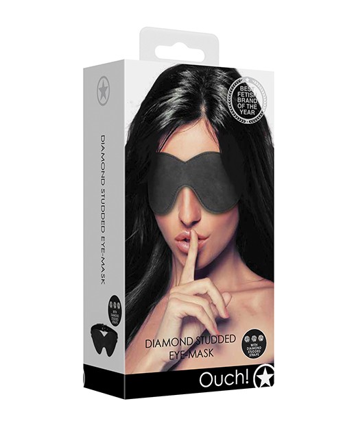 Shots Ouch Diamond Studded Eye Mask – Black
