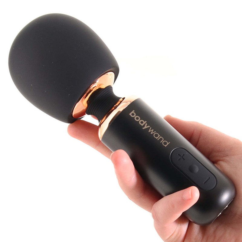 Bodywand Lolly Rechargeable Silicone Vibrating Massager Wand Black/Rose Gold