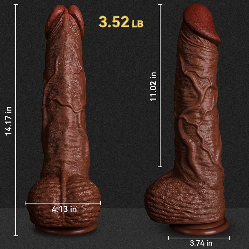 14 in Realistic Big Thick Dildo, 2.9’’ Diameter XXL Anal Plug with Strong Su gallery