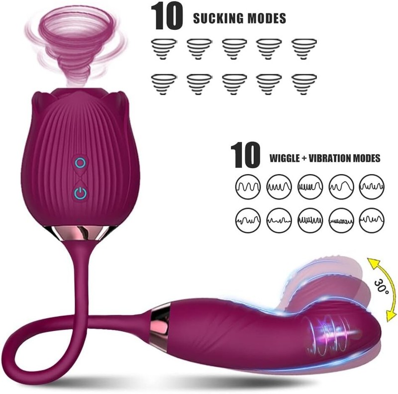 10-speed Rose Vibrator G-spot Dildo Clitoral Sucking For Women Sex Toys Silicone gallery
