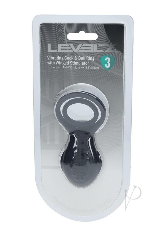 Levelz Vibrating Silicone Rechargeable Cock and Ball Ring with Winged