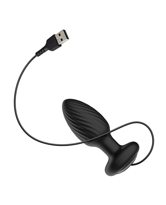 Nexus Tornado Rotating & Vibrating Medium Butt Plug w/Remote - Black gallery