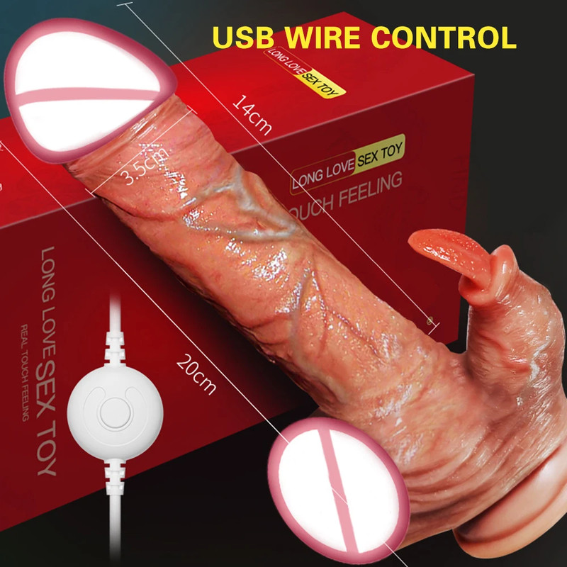 Remote Control Telescopic Rotation Realistic Dildo Vibrator Adult Sex Toys for W