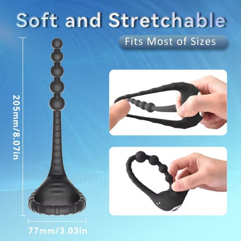 Penis Cock Ring Anal Vibrator Butt Plug Male Prostate Massager Sex Toys for Men gallery