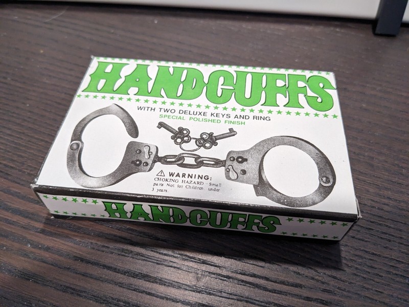 Metal Handcuffs Adult w Safety Latch and 2 Keys
