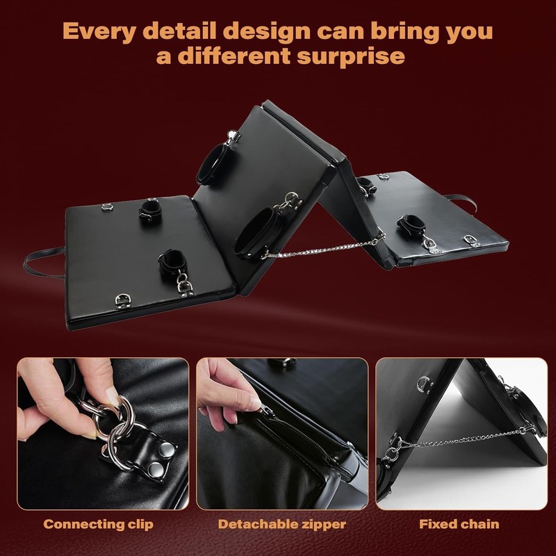 Bondage BDSM Sex Furniture,Leather, Fetish,Portable Collapsible Hand/ Ankle Cuff gallery