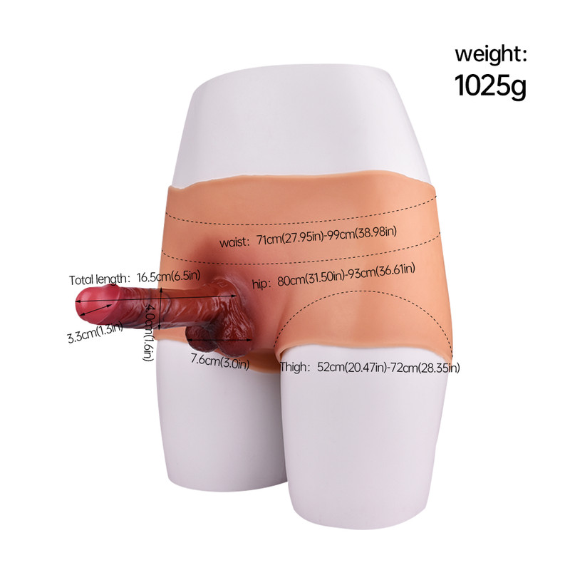 Hip Lesbian Cosplay Underwear Solid Penis Sheath Silicone Briefs Short Female