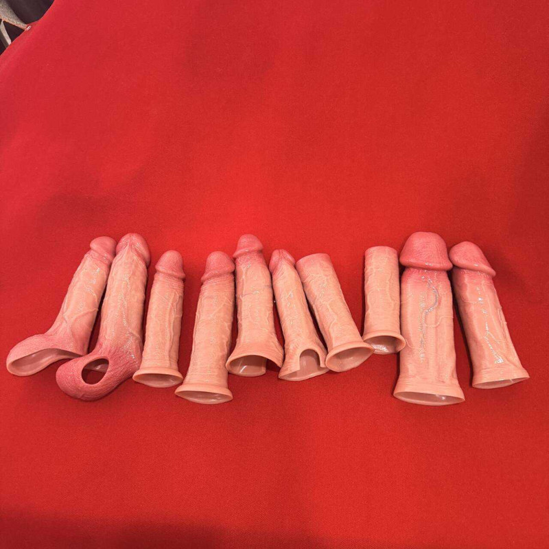 Reusable Thick Penis Extender Sleeve Extension Male Girth Enhancer Enlarger gallery