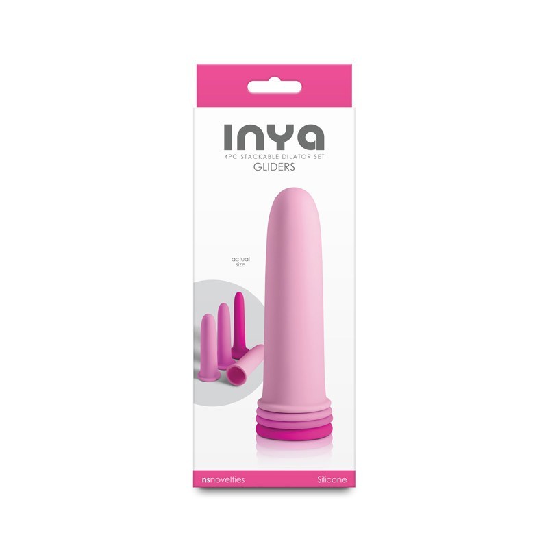 NS Novelties Inya GLIDERS – 4PC Stackable Silicone Dilator Set Pink