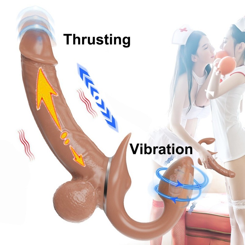 Double Sided Ended Headed Dildo Thrusting Vibrator Dong Sex Toys Women Lesbians