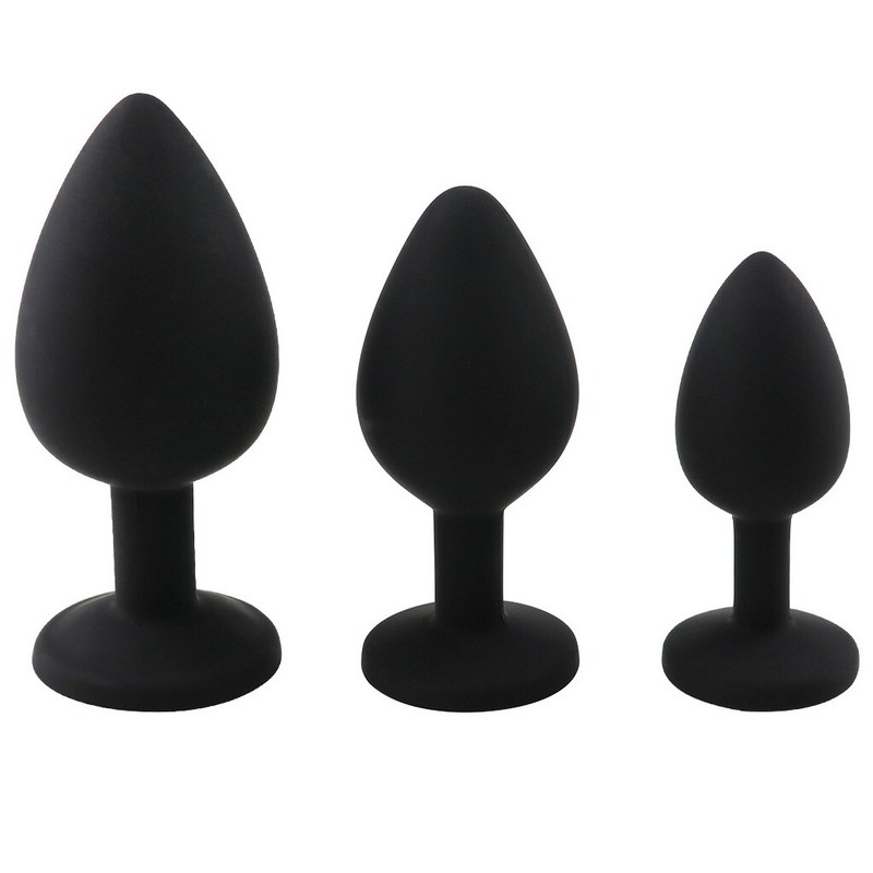 3 Size Silicone Gem Anal Training Plug Kit Anal Sex Toys for Men Women Couples gallery