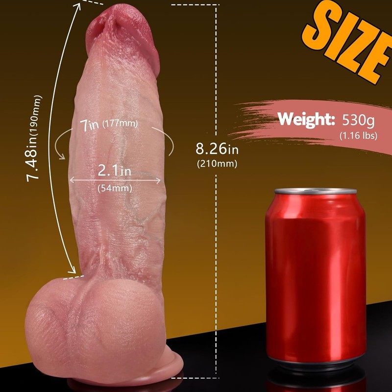 Premium Realistic 8.26Inch Lifelike Real Dong Suction Cup Waterproof Women Toy gallery