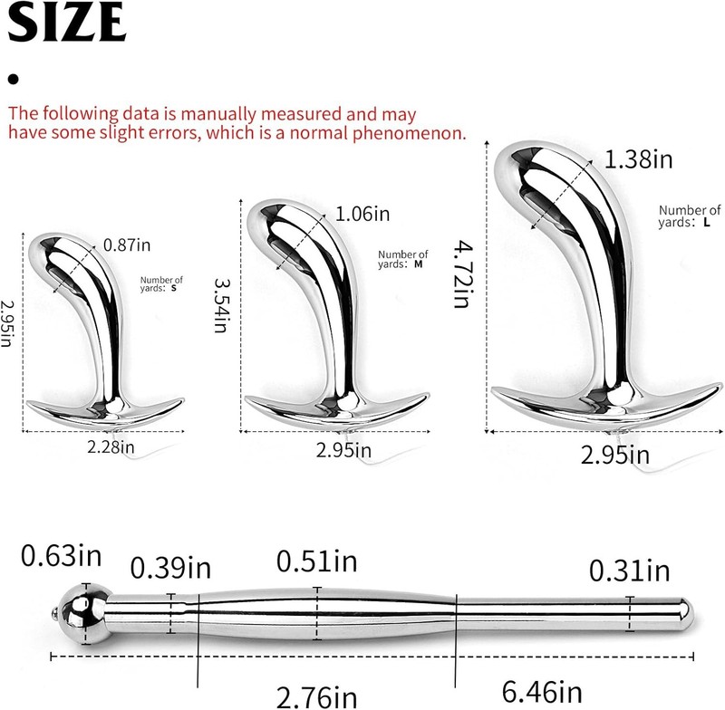 Stainless Steel Anal Plugs Medium Size for Prostate Massage and Stimulation gallery