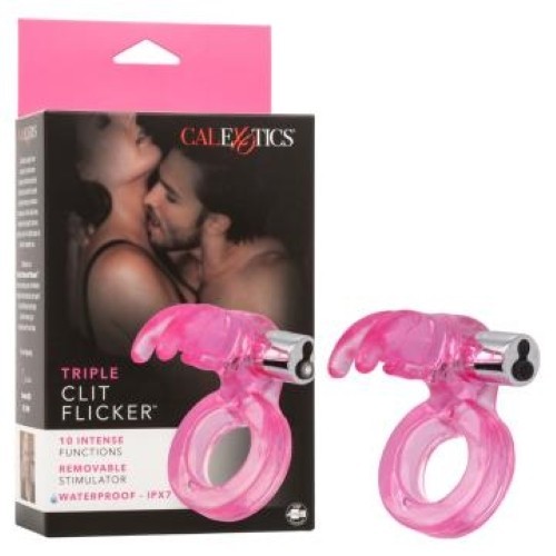 CalExotics Triple Clit Flicker Cock Ring Rechargeable gallery