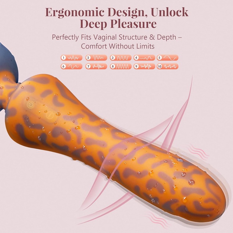 Vibrator Wand Dildo Sex Toys - 9.08" Leopard Dual-Headed Vibe for Clit，G Spot? gallery