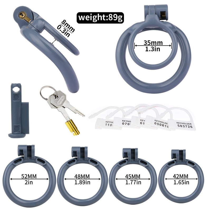 Men Chastity Lock Penis Rings Male Delay Ejaculation Lock Cage with 4 Rings BDSM gallery