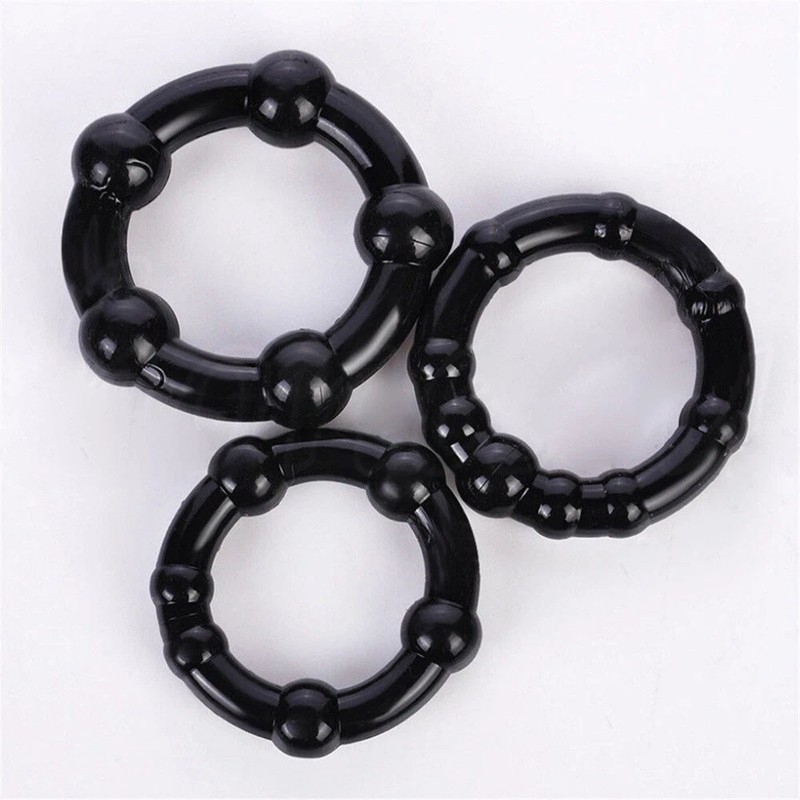 3Pcs Cock Ring Super Stretchy Strong Stay Harder Penis Rings Men ED Solution