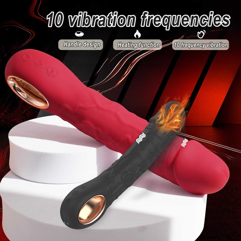 Vibrating Heating Reslistic Dildo Massager Wand Stimulator Women Men Sex Love US gallery
