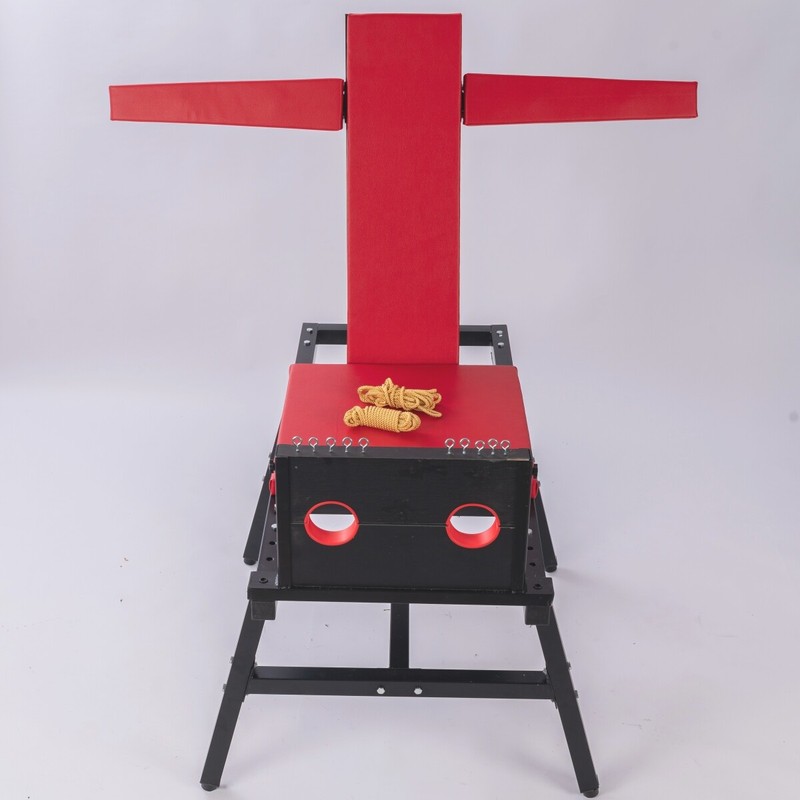Tiger Chair BDSM Bondage Bench-Torture Rack w/Ankle Stocks Tickle Flail Sex Toys gallery