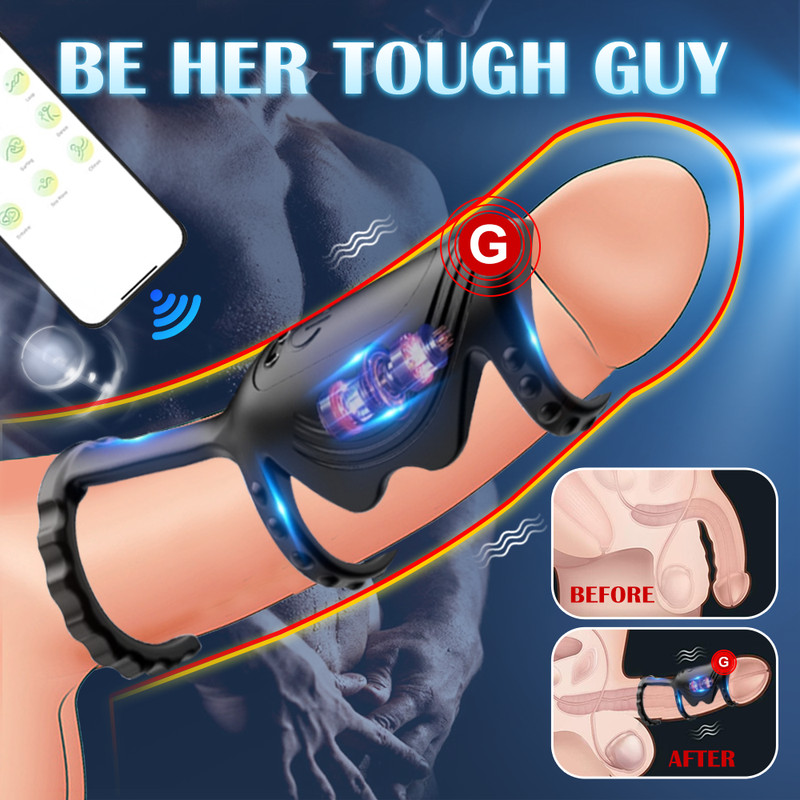 Vibrating Cock Ring Penis Vibrator with App Remote Control Sex Toys for Men USA