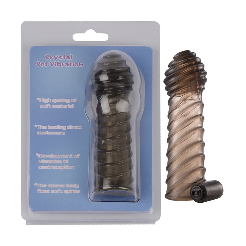 Vibrating Penis Sleeve Extender Cock Ring Vibrator Extension For Men Couple Toys