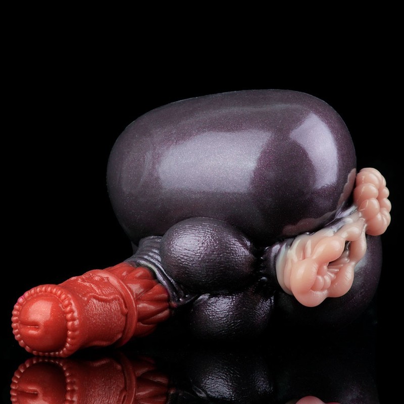 Silicone Fantasy Butt Masturbator Cup Anal Pussy Pocket Dual Channel Men Sex Toy gallery