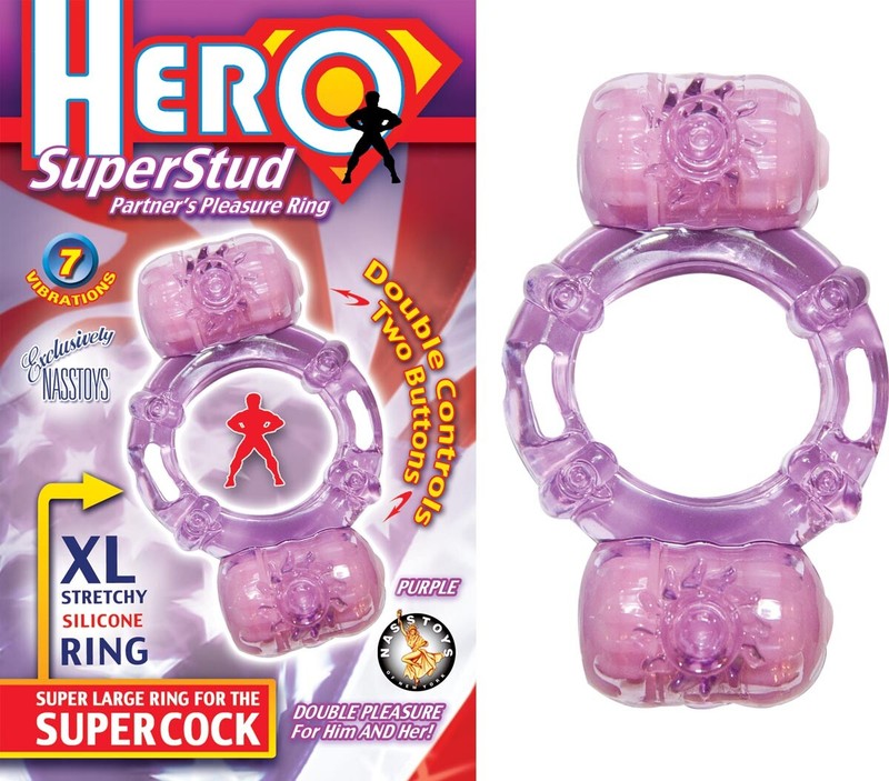 HERO SUPERSTUD PARTNER&rsquo;S PLEASURE RING-PURPLE