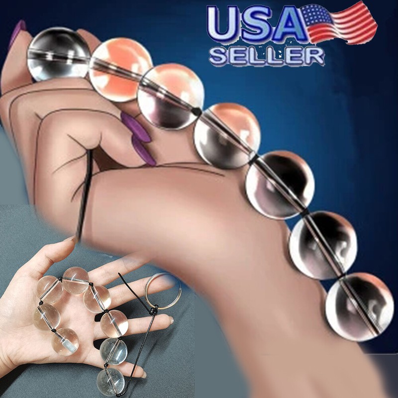 Glass Anal Beads Anal Butt Plug Prostate Massage G-Spot Stimulate Sex Toys