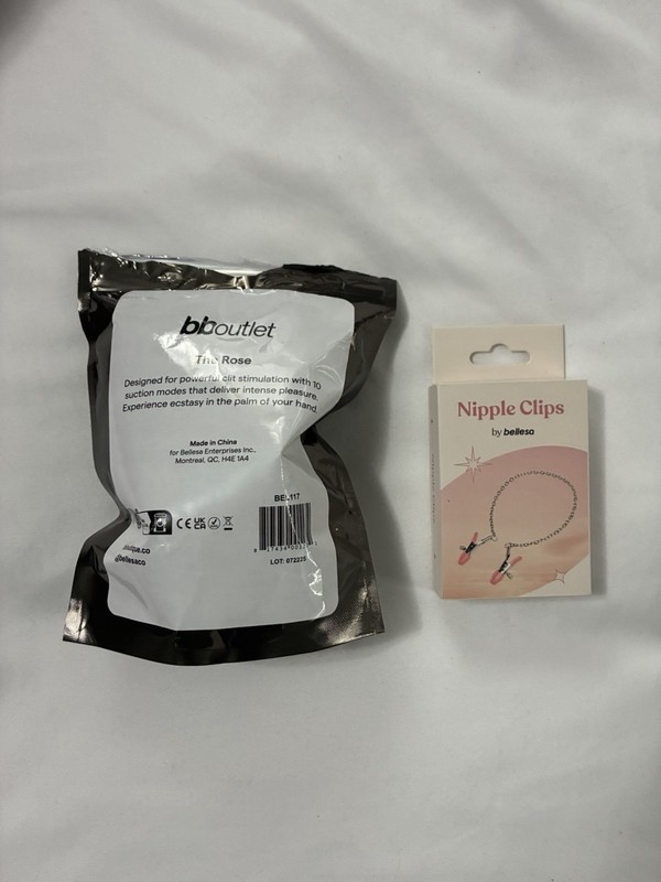 Bellesa The Rose Suction Stimulator & Nipple Clips Bundle New Sealed